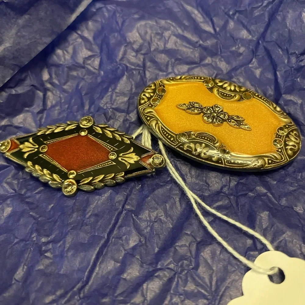 Catherine Popesco Silver Brooch with Intricate Design